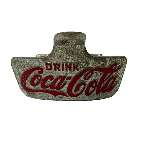 Star X Coca Cola Coke Wall Mount Crown Stationary Bottle Opener Cast Iron VTG - Picture 2 of 14